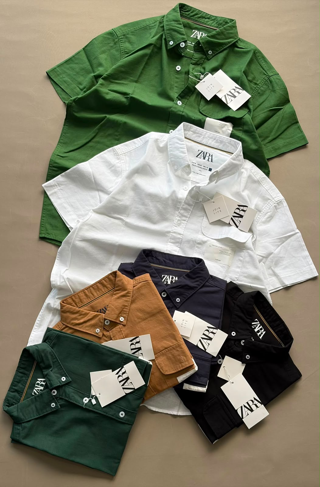 Men’s Plain Linen Short-Sleeve Shirt