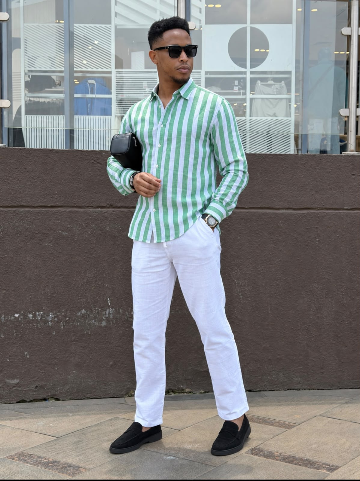 Men’s Striped Linen Shirt – Lightweight Breathable Smart-Casual Shirt