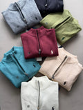 Quarter zipper cardigans
