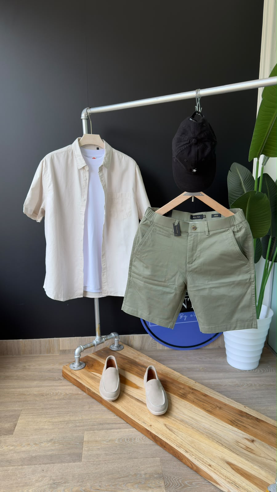 Men’s Plain Linen Short-Sleeve Shirt