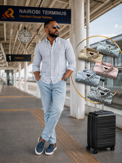 Men’s Striped Linen Shirt – Lightweight Breathable Smart-Casual Shirt