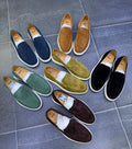 Premium suede slip-on loafers showcase