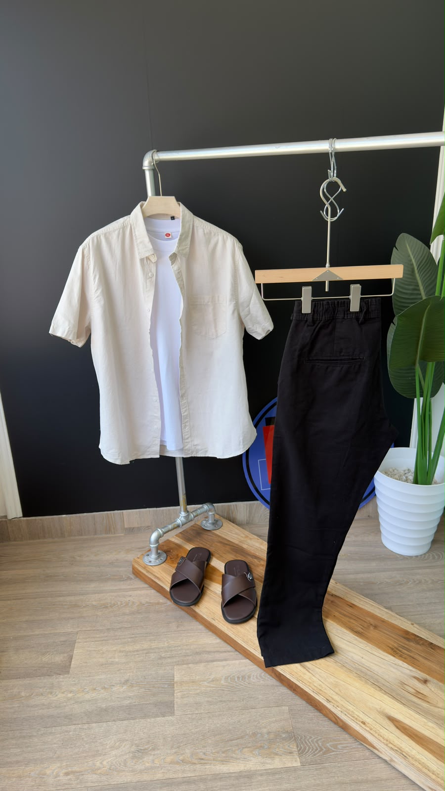 Men’s Plain Linen Short-Sleeve Shirt