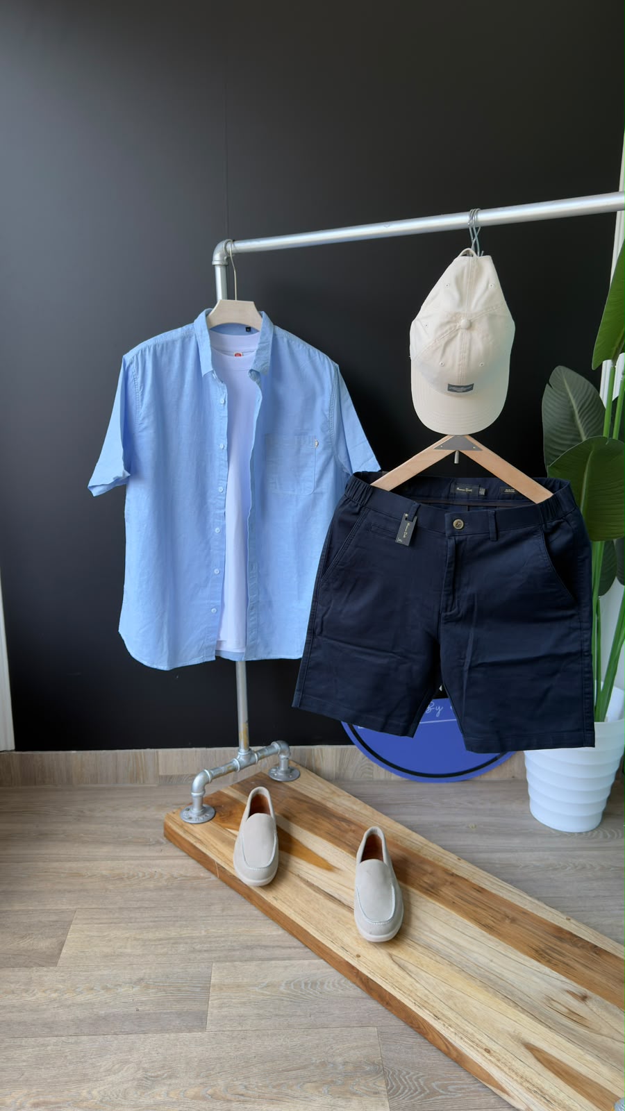 Men’s Plain Linen Short-Sleeve Shirt