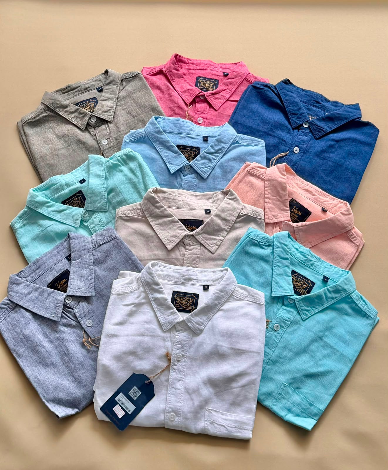 Men’s Plain Linen Short-Sleeve Shirt
