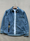 One-pocket long sleeve denim shirt